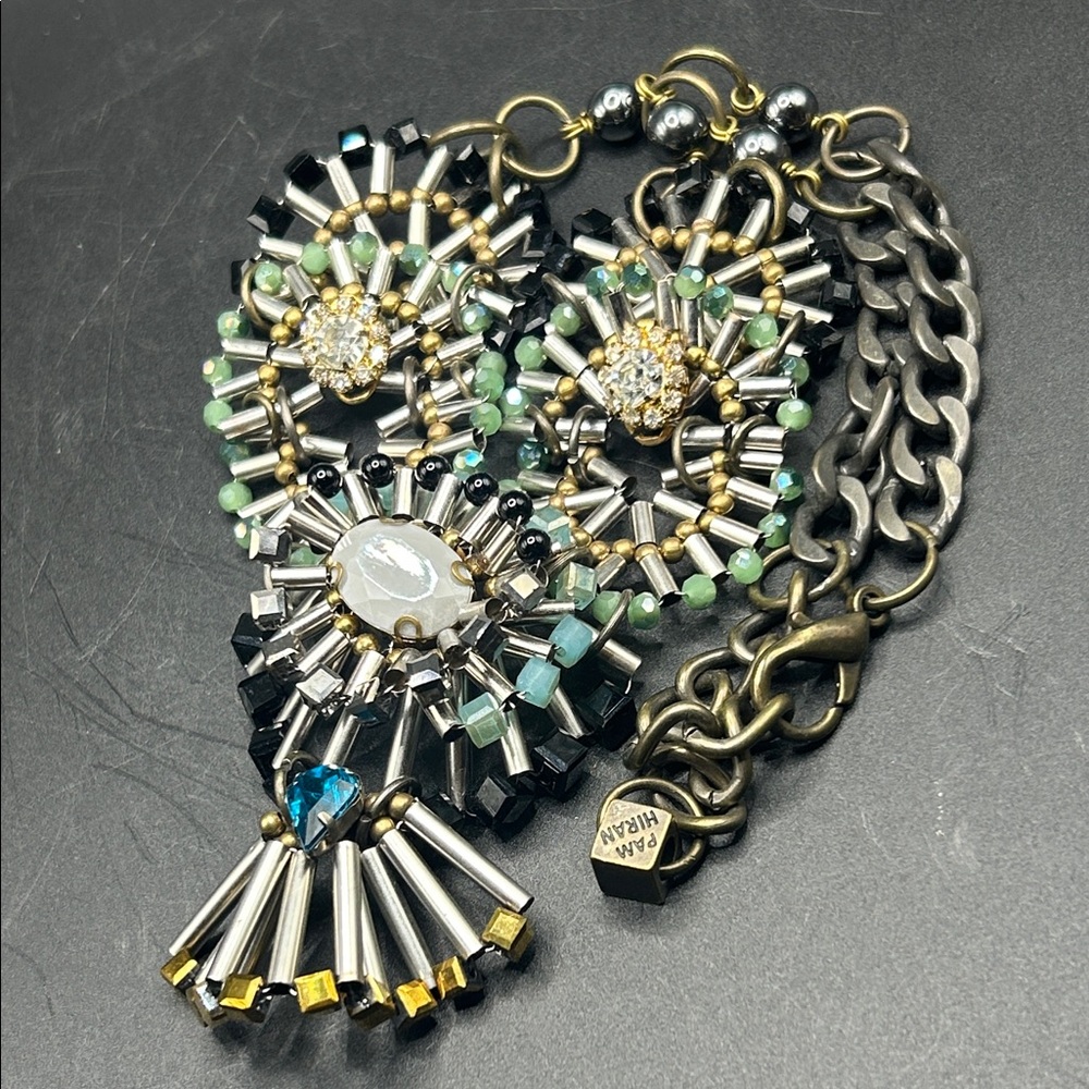 Pam Hiran Bejeweled Crystal Chunky Statement Bib Necklace, Rhinestone Jewelry